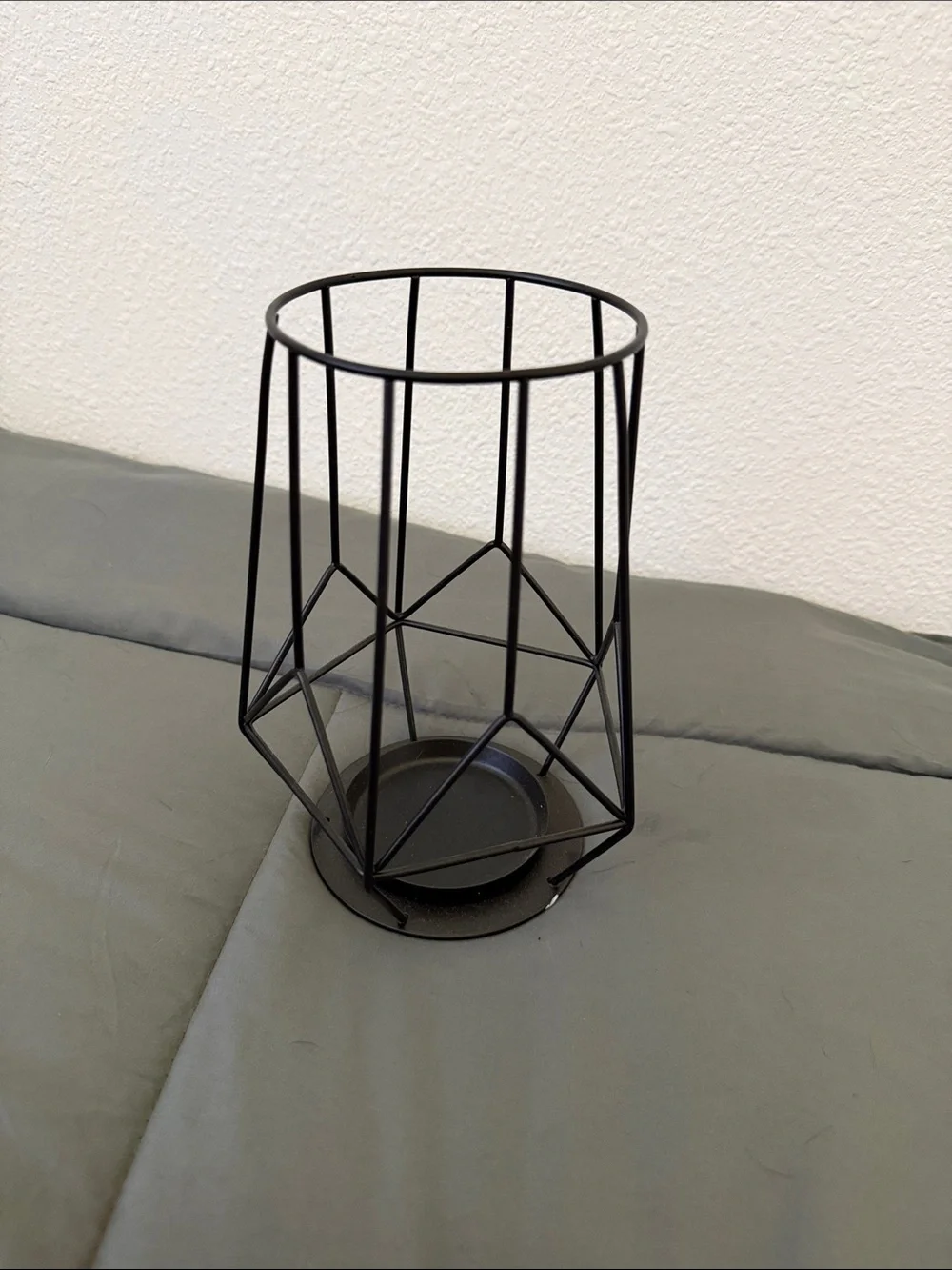 IKEA Black Geometric Metal Candle Holder